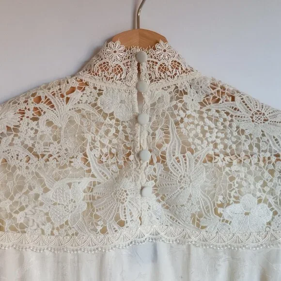 ERDEM x H&M collab Ivory Lace Long Sleeve Blouse - Picture 3 of 10